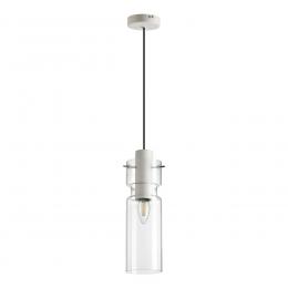 Odeon light 5057/1B PENDANT ODL24 323 белый/прозрачный/металл/стекло Подвес E27 1*40W SCROW  купить